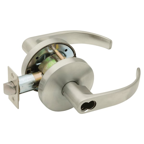 Grade 2 Entry/Office Cylindrical Lock, SFIC Prep Less Core, Quantum Lever, Standard Rose, Satin Nick
